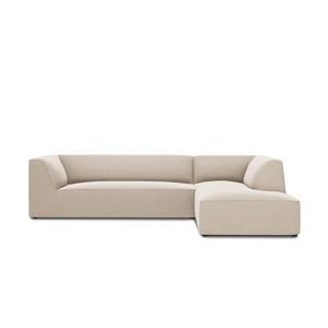 Windsor & Co Sao Hoekbank met Chaise Longue Rechts - 4-zits - Velvet - Beige