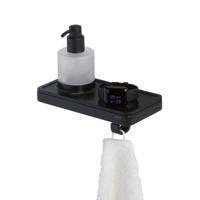 Planchet zeepdispenser Geesa Frame | 200 ml | Met handdoekhaak | Zwart