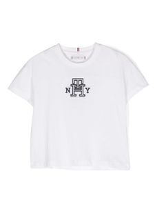 Tommy Hilfiger Junior t-shirt en coton à logo brodé - Blanc