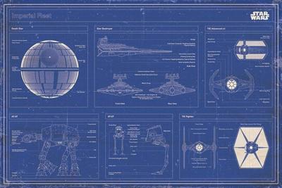 Poster Star Wars Imperial fleet blueprint 91,5x61cm