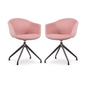 Nolon Nola-Otis Draaibare Eetkamerstoelen Set - Zacht Roze- Zwart