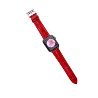 Bandje geschikt voor Apple Watch 38/40MM - Maat L - Horlogebandje - Gespsluiting - Polsband - Kunstleer - Rood