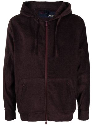 Lardini hoodie zippé à lien de resserrage - Marron
