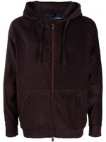 Lardini hoodie zippé à lien de resserrage - Marron