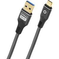 Oehlbach D1C9374 USB-kabel USB 3.2 Gen1 USB-C stekker, USB-A stekker 3 m Antraciet Vergulde steekcontacten