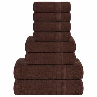 8-delige Handdoekenset 360 g/m 100% katoen bruin