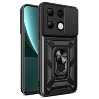 Xiaomi Redmi Note 13 4G Rotary Ring Hybrid Case with Camera Shield - Black - thumbnail