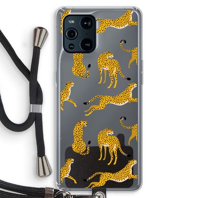 Luipaard: Oppo Find X3 Transparant Hoesje met koord