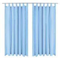 VidaXL Micro-satijnen gordijnen met lussen 140x225 cm turquoise 2 st
