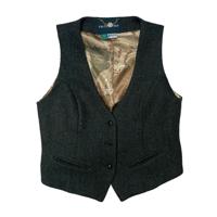 Dames Gilet Green Tweed Herringbone Dames Gilet Green Tweed Herringbone