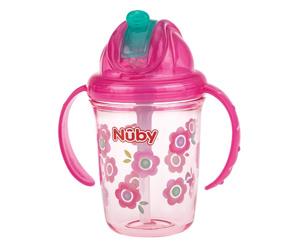 Nuby Antilekbeker 240ml roze 12+ maanden assorti