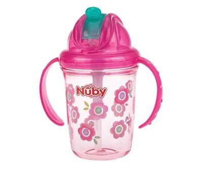 Nuby Antilekbeker 240ml roze 12+ maanden assorti