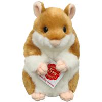 Knuffeldier Hamster - zachte pluche stof - premium kwaliteit knuffels - bruin/wit - 16 cm   -