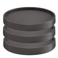 Prosperplast Plantenonderzetter - 3x stuks - rond - 45 cm - antraciet