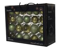 Glazen kerstballen in koffer rosemarijn 42 st Decoris - Decoris