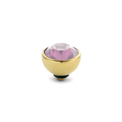 Melano Twisted Basic CZ Steentje Pink | Goud