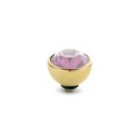 Melano Twisted Basic CZ Steentje Pink | Goud