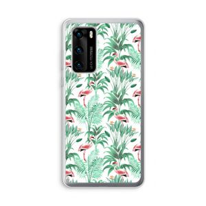 Flamingo bladeren: Huawei P40 Transparant Hoesje