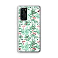 Flamingo bladeren: Huawei P40 Transparant Hoesje