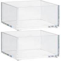 Set van 2x stuks 5five make-up houder box - 9,5 x 9.5 x 5 cm - transparant kunststof - organizer bak