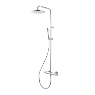 Douchekolom BWS Living Spa Met Opbouw Thermostaat 20 cm Met Handdouche Chroom