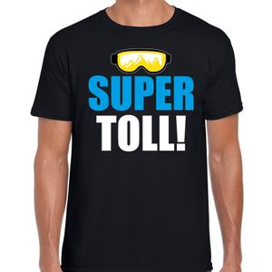 Apres ski t-shirt Supertoll zwart heren - Wintersport shirt - Foute apres ski outfit