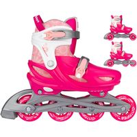 Nijdam 3-in-1 skates Floral Switch polyester roze/wit mt 29-32 - thumbnail