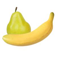 Kunstfruit Banaan en Peer - decoratie - kunststof - real touch - fruit