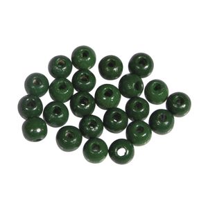 115x stuks donkergroene houten kralen 6 mm   -