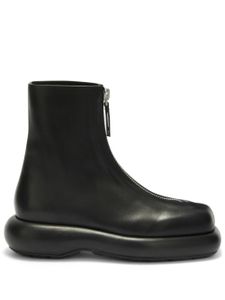 Jil Sander bottes en cuir à fermeture zippée - Noir