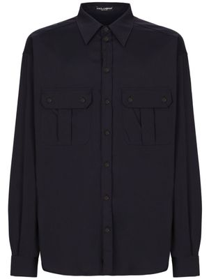 Dolce & Gabbana chemise boutonnée à plis - Bleu