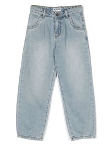 Moschino Kids jean droit à logo brodé - Bleu