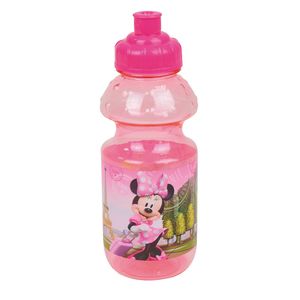 Disney Minnie Mouse drinkfles/drinkbeker/bidon met drinktuitje - roze - kunststof - 350 ml