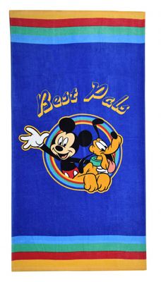 Disney strandlaken Mickey & Pluto junior 70 x 140 cm katoen blauw Disney strandlaken Mickey & Pluto junior 70 x 140 cm katoen blauw
