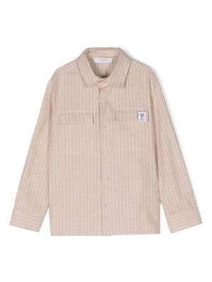 Paolo Pecora Kids chemise boutonnée à rayures - Tons neutres