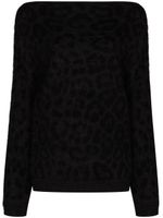 Valentino Garavani pull à motif léopard - Noir Valentino Garavani pull à motif léopard - Noir