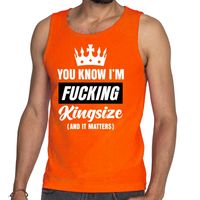 Oranje Fucking Kingsize tanktop / mouwloos shirt voor