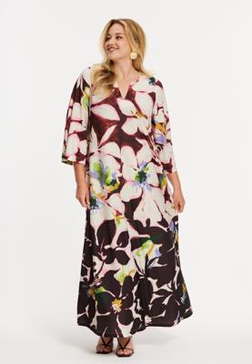 Yoek Maxi-jurk ELODEA | Dark Red | Maat 50/52 Yoek Maxi-jurk ELODEA | Dark Red | Maat 50/52