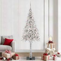 VidaXL Kerstboom met 300 led met standaard wit 210 cm pe en staal