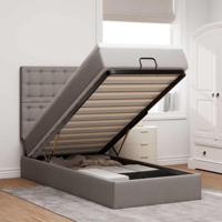 Ottoman bed met matras 80x200cm stof taupe