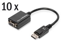 Digitus AK-990904-002-S DisplayPort-kabel Adapter DisplayPort-stekker, VGA-stekker 15-polig 0.15 m Zwart - thumbnail