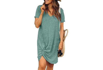 Korte jurk met knoop voor dames | Leuke jurkjes in de sale