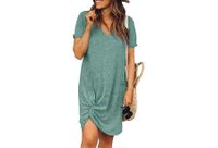 Korte jurk met knoop voor dames | Leuke jurkjes in de sale - thumbnail