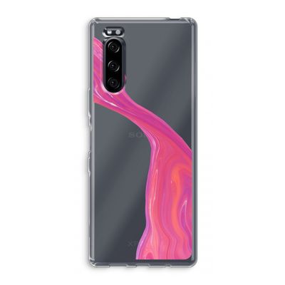 Paarse stroom: Sony Xperia 5 Transparant Hoesje