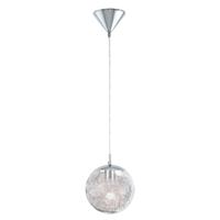 EGLO Luberio hangende plafondverlichting Flexibele montage E27 Aluminium, Chroom, Transparant