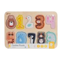 Classic World houten cijfer puzzel, 10st.