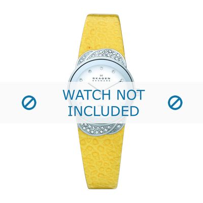 Horlogeband Skagen 818SSLY Leder Geel 18mm