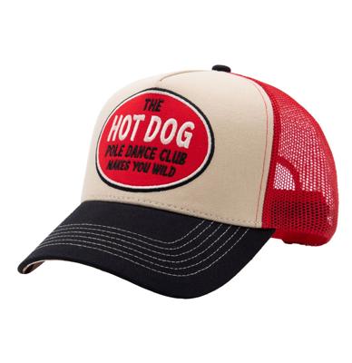 King Kerosin The Hot Dog Pole Dance Club Makes You Wild Trucker Pet Rood & Zwart & Beige
