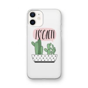 I love cacti: iPhone 12 mini Transparant Hoesje