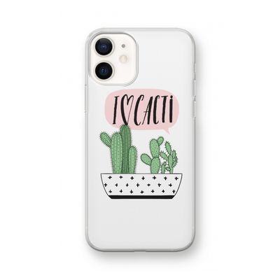 I love cacti: iPhone 12 mini Transparant Hoesje